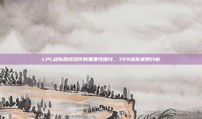 LPL战队团结合作的重要性探讨，729战队案例分析