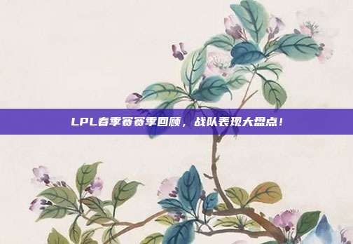 LPL春季赛赛季回顾，战队表现大盘点！